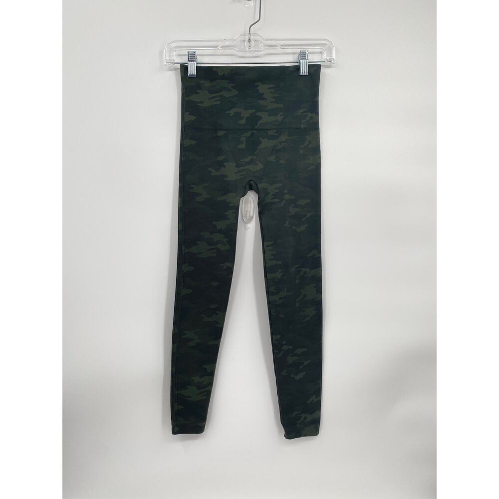 Spanx Seamless Shaping Leggings Green Camo Women's Small